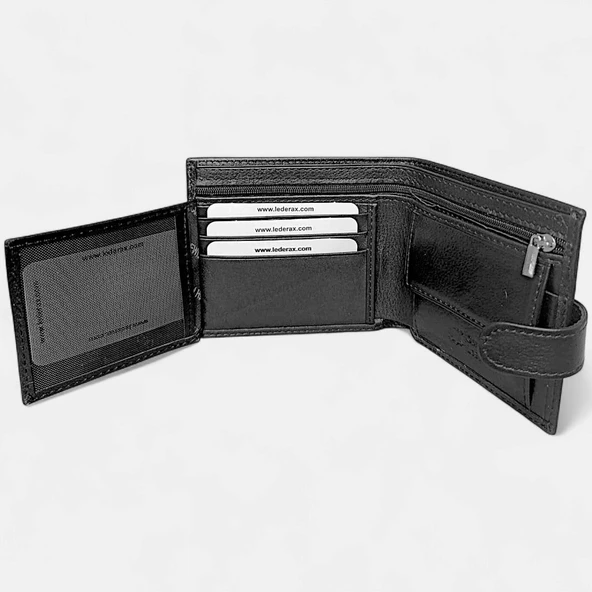 Lederax Hakiki Deri Yatay Patlı Erkek Cüzdan LD606 - Resim 2