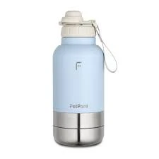 FAKİR PetPard 3 IN 1 Kedi & Köpek Mama Kabı ve Paslanmaz Çelik Termos, 1 Litre, Mavi - 1