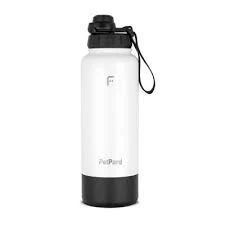 PetPard 2 IN 1 Kedi & Köpek Mama Kabı ve Paslanmaz Çelik Termos, 1 Litre, Beyaz - 1