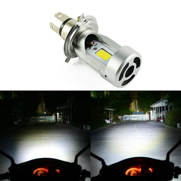 Motosiklet 12V 35/35W Led Zenon Ampul H-4 Beyaz Işık - Resim 2