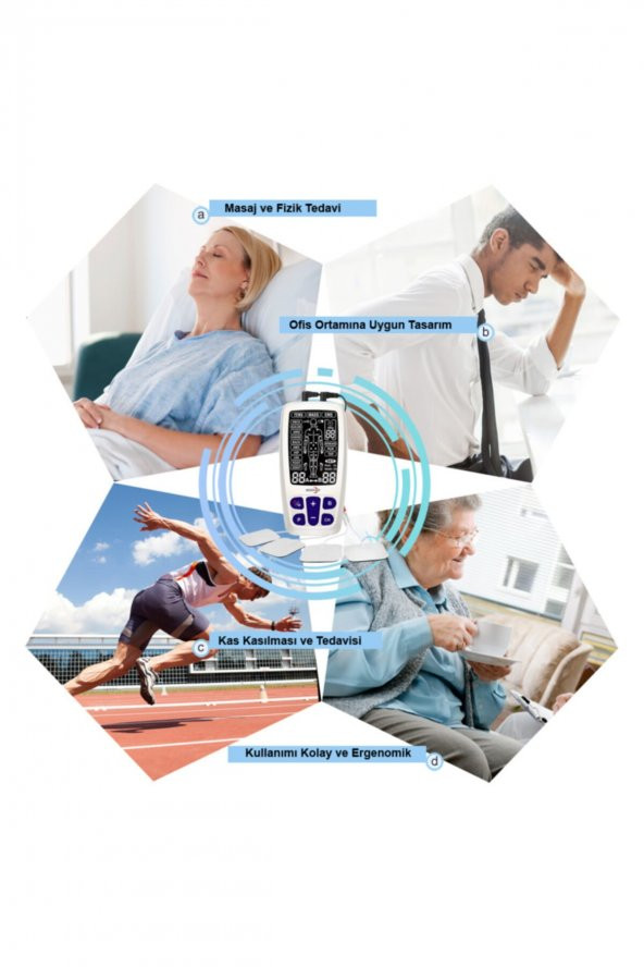 Combo Electrotherapy R-c4a Tens - Ems Ve Masaj Aleti - 6