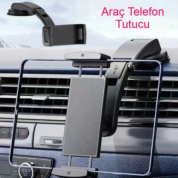 Araç içi telefon tablet tutucu silikon güçlü vantuz ayarlanabilir kaymaz evrensel uyum