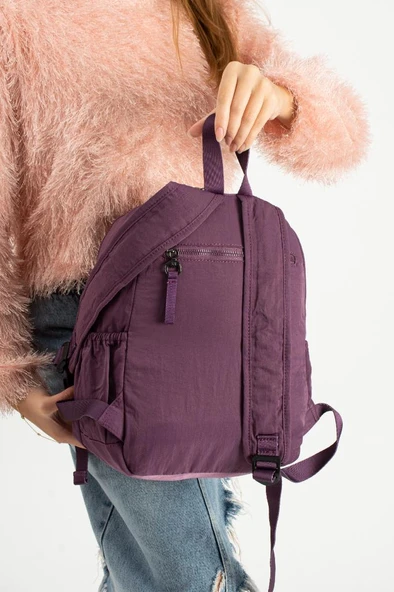 Kadın Sırt Çantası Ultra Hafif Poliamid Kumaş Su Geçirmez Çok Cepli Günlük Sırt Çantası 35*25 Cm - Resim 8