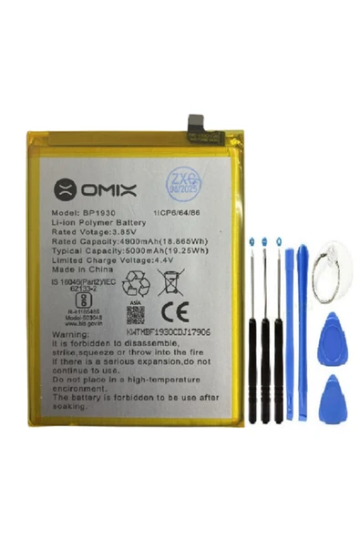 Omix X700 2. Nesil BP1930 Pil Batarya + Tamir Set 5000 mAh ürün görseli