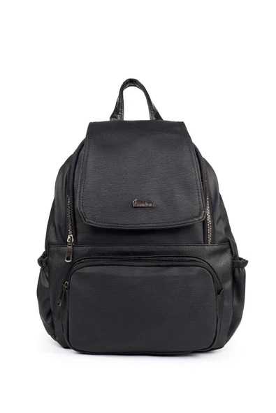 Monalisa Home Lüks Figürlü Bölmeli Siyah Sırt Çanta ürün görseli 1