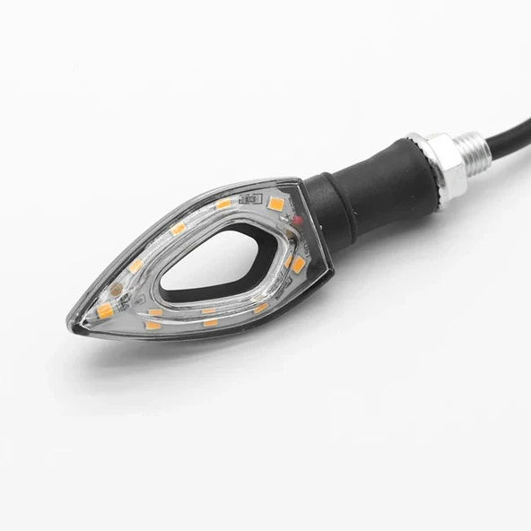 Motosiklet Üniversal Led Sinyal Beyaz Camlı - 3