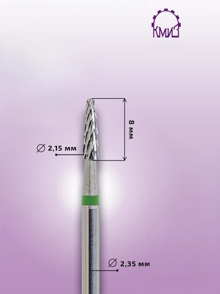 Kmiz Manikür Çıkarma Çelik Törpü Ucu Yeşil Kısa Koni FKZD0215-K8 - 2