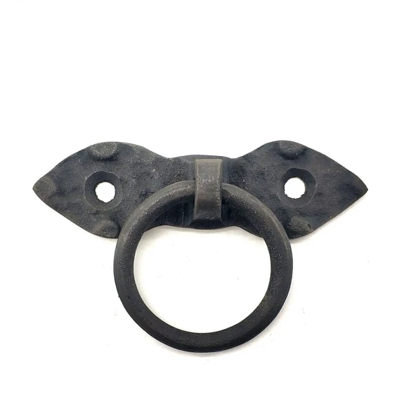 Antika Tarz Dekoratif Pirinç Yaprak Mobilya Kulbu, Kapı Kilit Halkası - 80 Mm, Oksit ürün görseli 1