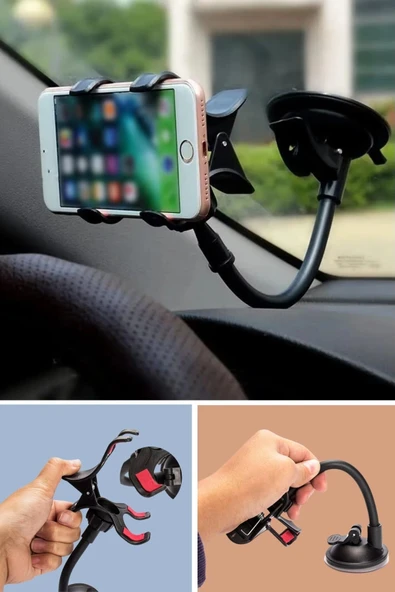 Byhodi Akrobat Cama Sabitlenen Güçlü Vakumlu 360 Derece Dönen Tüm Modellere Uyan Oto Telefon Tutucu - 10