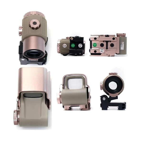 558-g43 Xps2 Hedef İşaretleyici Red Dot - Holografik Nişangâh, 5x Büyütmeli Set Çöl Rengi - Resim 2