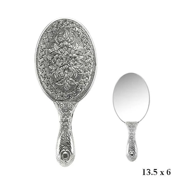 925 Ayar Gümüş Papatya Motifli El Aynası KR2550031 (599599) - 1