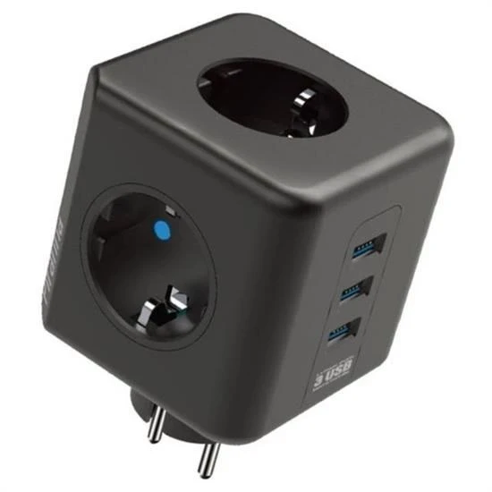 Isıya Dayanıklı Termal Akım Korumalı Ve Çocuk Korumalı 3 Priz Girişli 3 Usb Girişli Küp Priz - 2