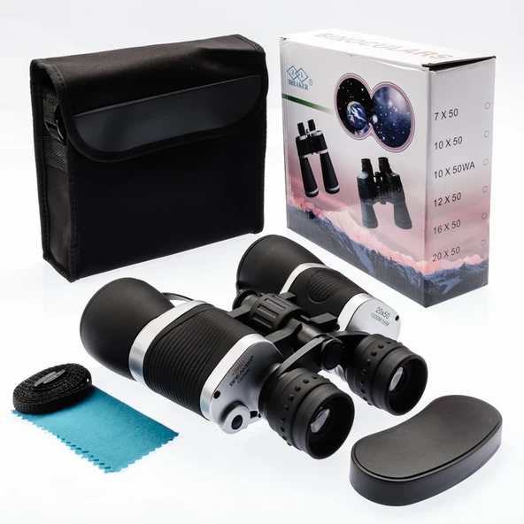 20×50 Güneş Filtreli Profesyonel El Dürbünü 1000m/56m - Siyah ürün görseli 1