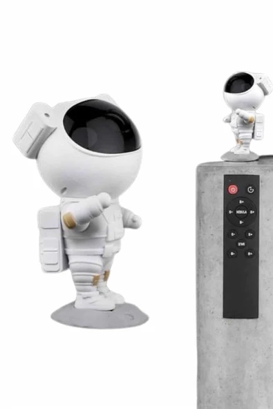 Gece Lambası Astronot Bluetooth Hoparlörlü Galaksi Işık Projektörü - 3