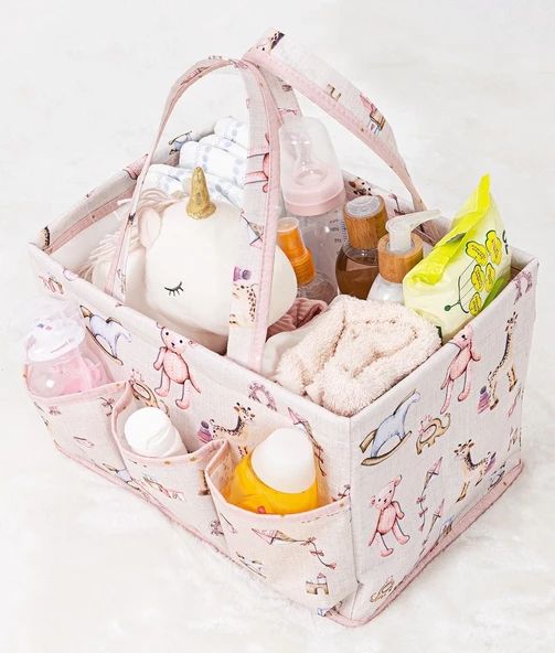 Baby Kullanımı Kolay Desenli Taşınabilir Bakım Çantası (pembe) - 1