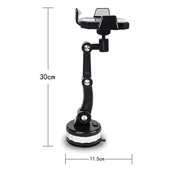 Jel Vantuzlu Cama Takılabilen Güçlü 360 Derece Dönebilen Ayarlanabilir Araç Içi Vantuzlu Telefon Tutucu - Resim 4