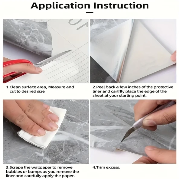 Mermer Desenli Mutfak Duvar Kağıdı Sticker - 5m X 60cm: Su Ve Yağa Dayanıklı, Yüksek Sıcaklık Esnekliğine Sahip Tezgah, Dolap, Ocak Yenileme Folyosu T10 - 6