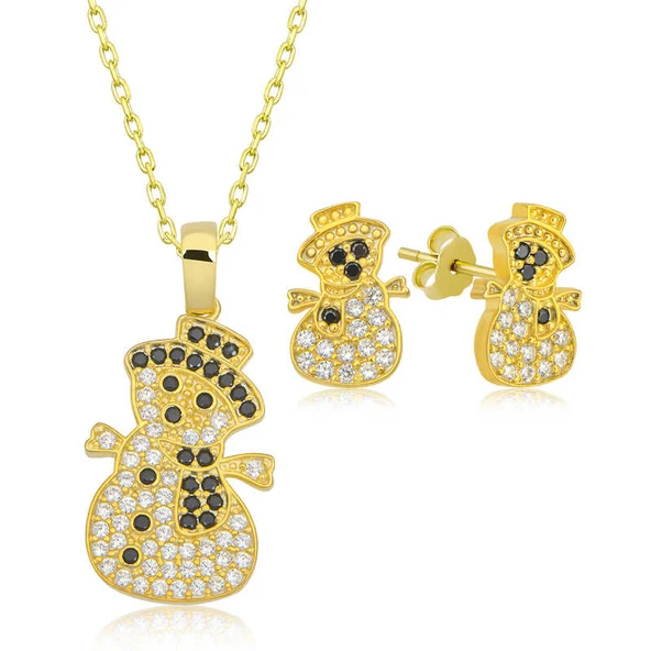 925 Ayar Gümüş Kardan Adam Kadın Set T7153 (599599) ürün görseli 1