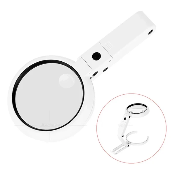 Usb Şarj Edilebilir Katlanabilir 3.5-10x Büyüteç 8 Ledli Masa Ve Eliçin  Taşınabilir Büyüteç Fs90rc - 2