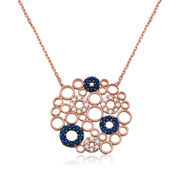 925 Ayar Gümüş Mozaik Yuvarlak Kadın Gümüş Kolye PT2610916 (599599) ürün görseli 1