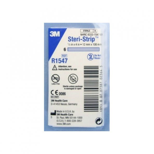 3M Steri-Strip Dikiş Bandı 12mm x 100mm R1547 100 Poşet - 1