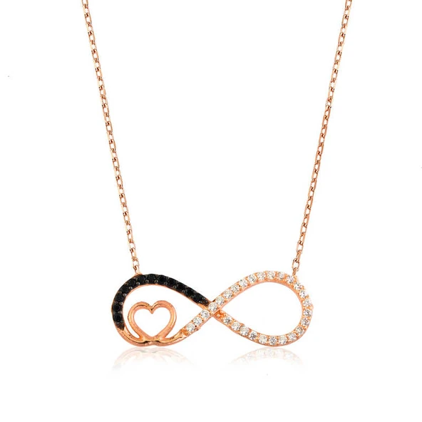 925 Ayar Gümüş Kalpli Sonsuzluk Kadın Gümüş Kolye PT2610414 (599599) ürün görseli 1