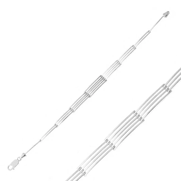 925 Ayar Gümüş Parçalı Erkek Bileklik T7412 (599599) - Resim 3