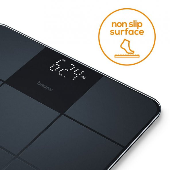 Beurer Gs 235 Kaymaz Yüzey Dijital Banyo Tartı Baskül Terazisi ALMAN MALI - 4