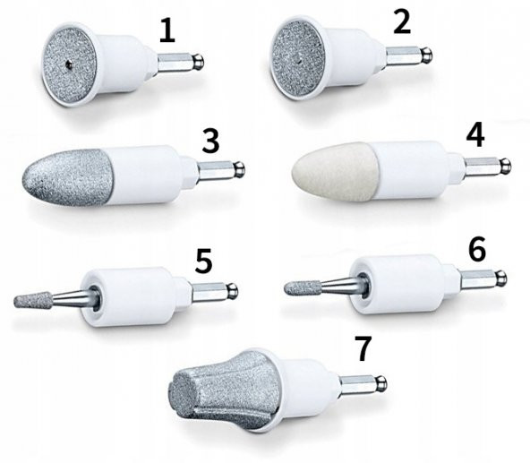 Beurer MP 42 Manikür Pedikür Seti 7 Safir Ve Keçe Uç Yüksek Devir MP 42, one size - 3