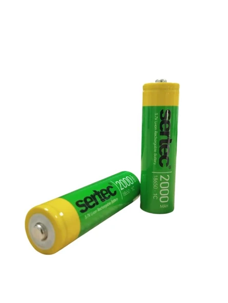 18650 3.7V 2000 Mah 1C Li-ion Şarjlı Pil Başlı (599599) - 2