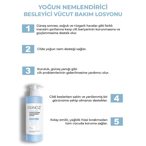 Sinoz, Yoğun Nemlendirici ve Onarıcı, El Ve Vücut Losyonu - 400 ml - 2