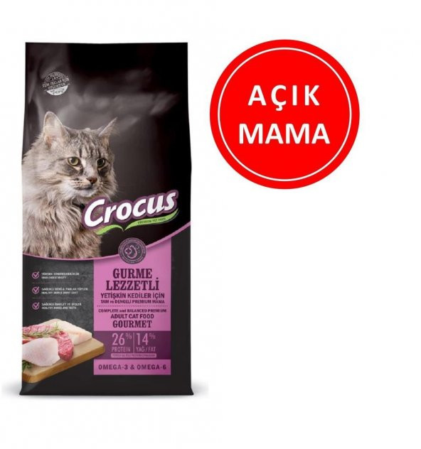 Crocus Gurme Yetişkin Kedi Maması 1 Kg AÇIK
