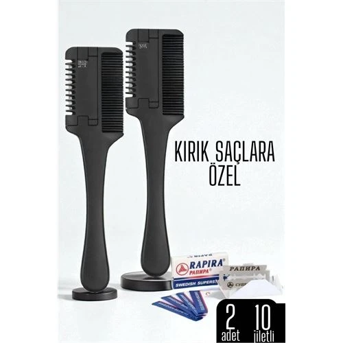 Saç İnceltme ve Şekillendirme Tarağı Çift Fonksiyonlu Saç Kırığı İçin Saç İncelten Jili Tarak ürün görseli