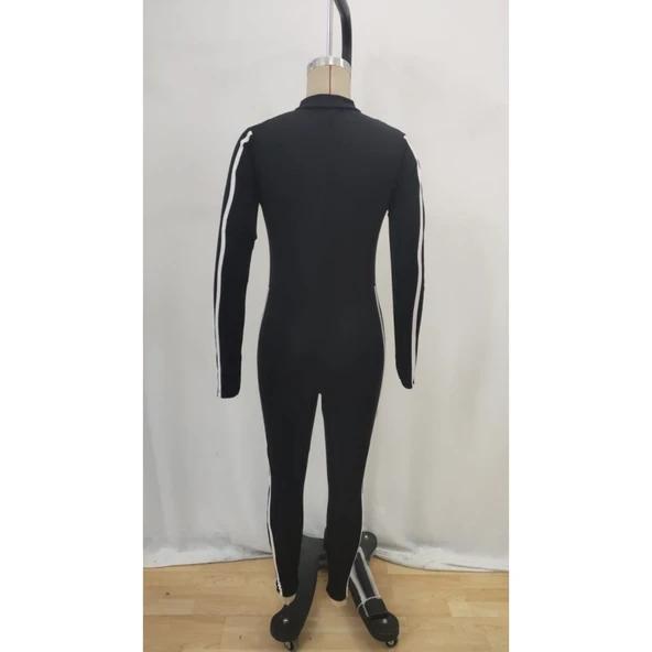 Lucky Life Kadın Uzun Kollu önden Fermuarlı şardonlu Dalgıç Tulum - 7