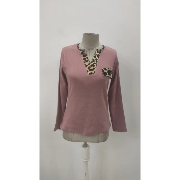 Lucky Life Kadın Uzun Kollu V Yakalı Kaşkorse Bluz - 5