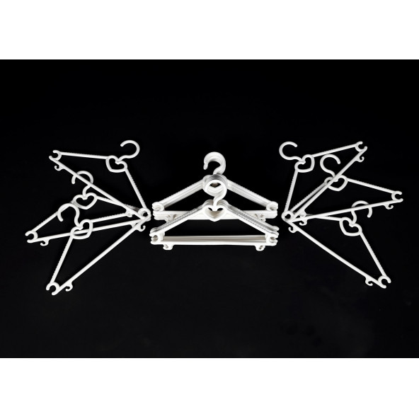 24 Adet Beyaz Renk Bebek Elbise Askısı Bebek Kıyafet Askısı - 4