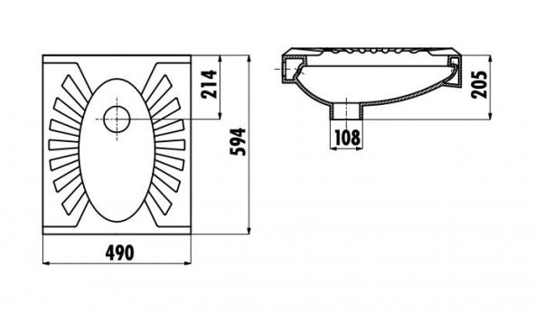 Creavit Omega Çevre Yıkamalı 50x60 cm Tuvalet Hela Taşı TP590 - 2