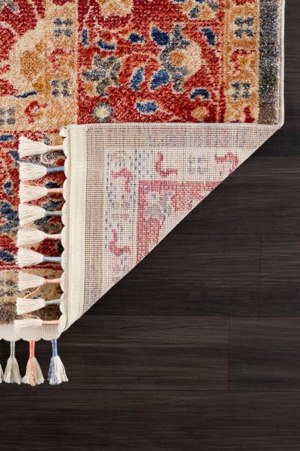 ÖZEL TASARIM OTANTİK VİNTAGE ETNİK DESENLİ OTANTİK SALON, MUTFAK VE OTURMA ODASI HALISI VİZON BEJ - 4