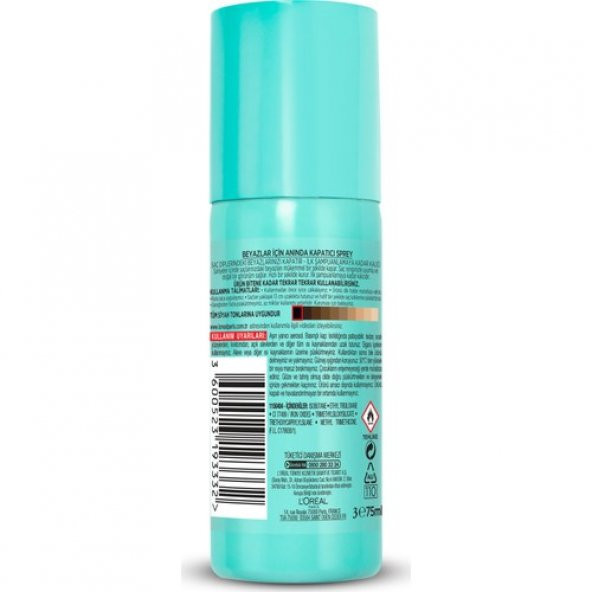 Loreal Paris Beyaz Saçlar Için Kapatıcı Siyah Saç Spreyi - Magic Retouch 01 Noir 75 ml - 6