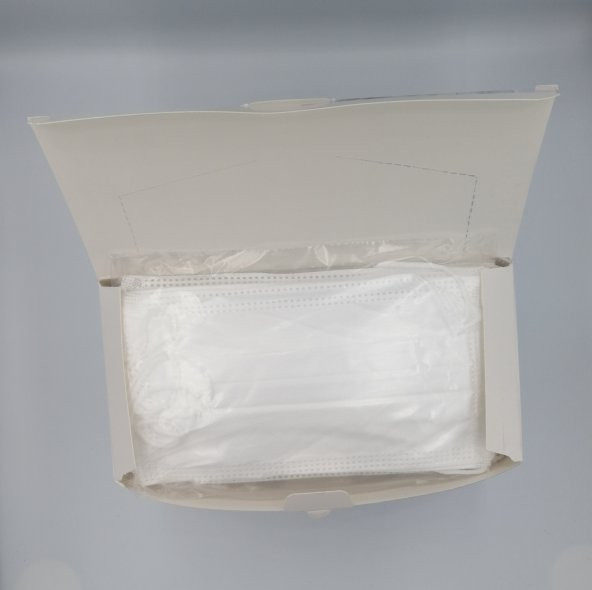 Zinmask Beyaz Meltblown Yetişkin Maske 100 adet - Resim 3