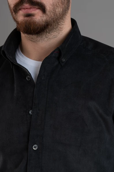 DORSS SLİMFİT ERKEK İNCE FİTİLLİ KADİFE GÖMLEK - Resim 6