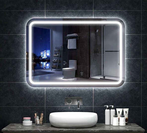 50x70 Ledli Ayna Banyo Aynası İçten Işıklı Ayna 80*60 cm