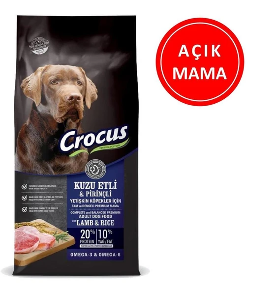 Crocus Kuzu Etli Pirinçli Yetişkin Köpek Maması 1 Kg AÇIK ürün görseli 1