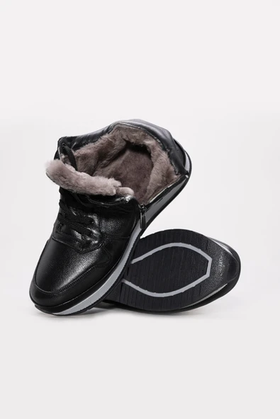 Hakiki Deri Kürklü  Erkek Klasik Bot 245KMA064-1 - Resim 3