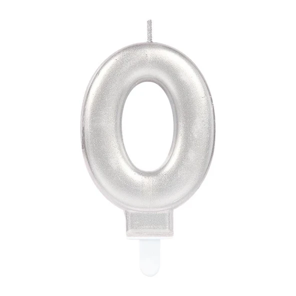 0 Rakam Mum Gümüş Renk ürün görseli
