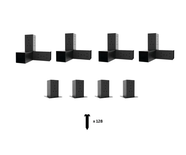 iAhşap Pergola Braket Seti 4 Ana Direkli Üstü Açık Eğimli Pergola Braket Seti - 7