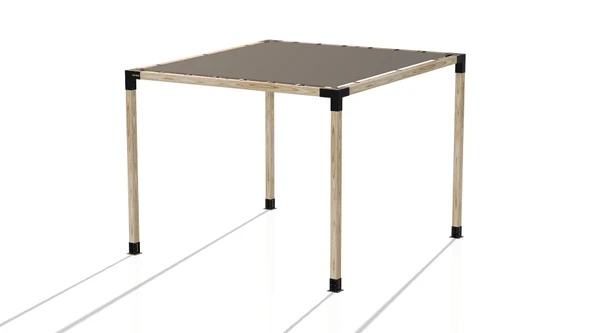 iAhşap Pergola Braket Seti 4 Ana Direkli Üstü Izgaralı Eğimli Gölgelikli Pergola - 7