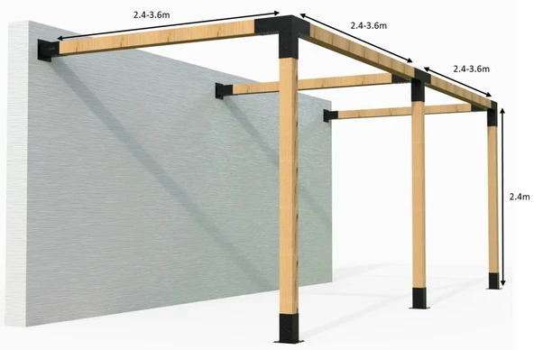 iAhşap Sundurma 3 Ana Direkli Sundurma Pergola Bağlantı Braket Seti - 4