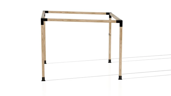 iAhşap Pergola Braket Seti 4 Ana Direkli Üstü Açık Eğimli Pergola Braket Seti - 4