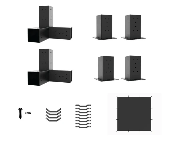 iAhşap Sundurma Pergola Braket Seti 2 Ana Direkli Gölgelikli Pergola - 7